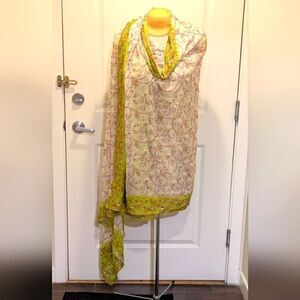 3/$30 EUC Stunning Massive 45"x90" Embroidered Sequined Fairycore Dupatta Scarf